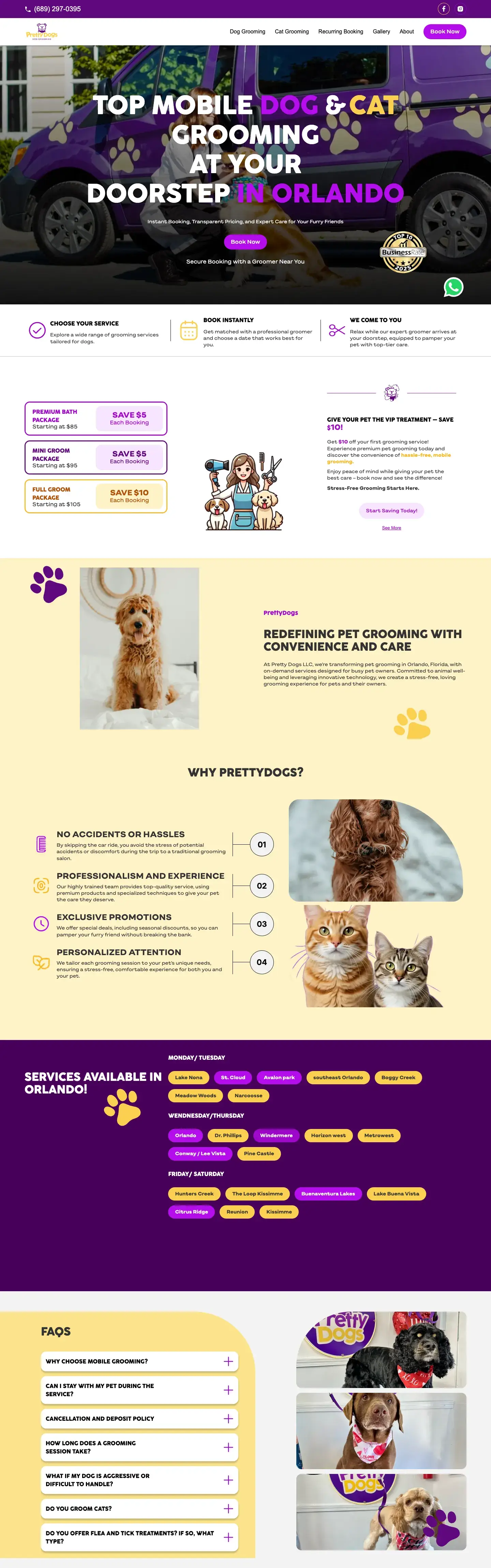 The website of Pretty Dogs