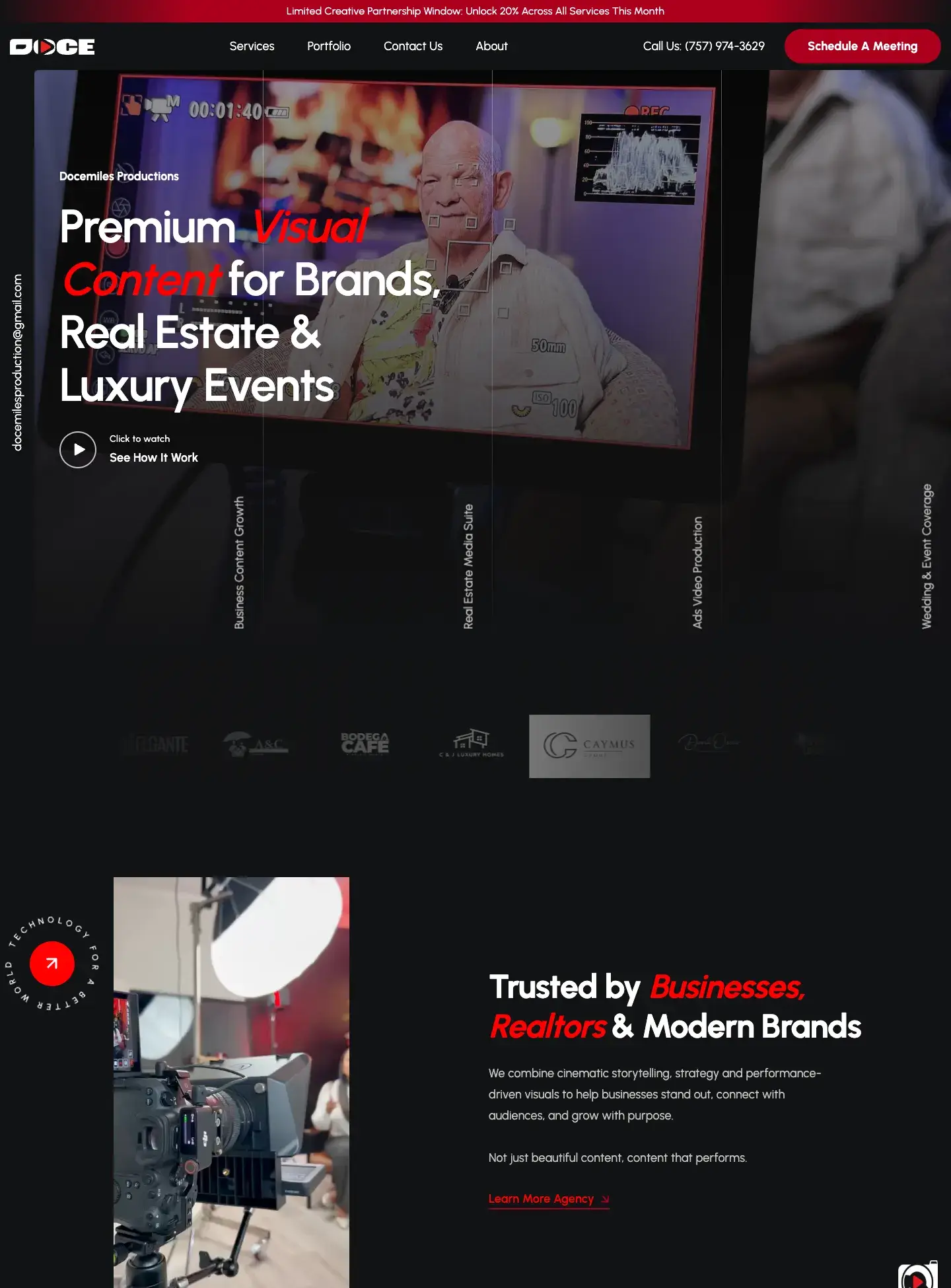 The website of Docemiles Productions
