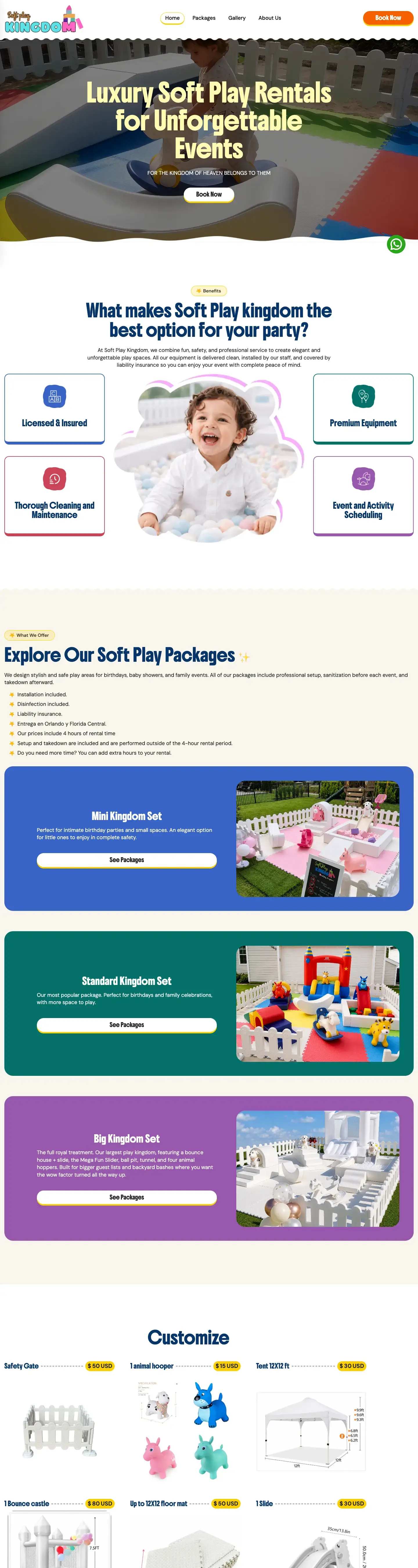 The website of Softplay Kingdom
